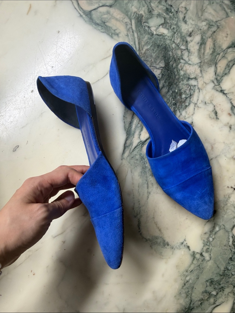 Jenni Kayne Royal Blue Suede D'Orsay Pointed Flats - Picture 3 of 6